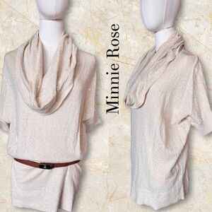 Minnie Rose Cream Sequin Short Sleeve Tunic Size XS/S